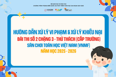 Hướng dẫn XỬ LÍ VI PHẠM và XỬ LÍ KHIẾU NẠI Bài thi số 2 - Chặng 3 (cấp Trường) Sân chơi Toán học Việt Nam (VNMF) năm học 2025-2026