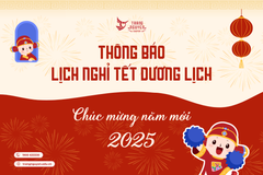 Thông báo lịch nghỉ Tết Dương Lịch 2025