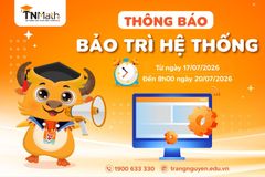 Thông báo bảo trì hệ thống TNMath