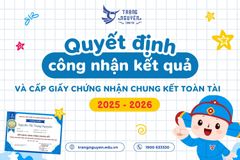 Quyết định công nhận kết quả và cấp giấy chứng nhận Chung Kết Toàn Tài Online năm học 2025-2026