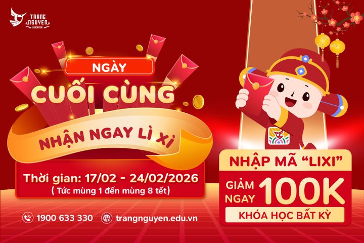 Chỉ còn 10h cuối cùng - Lì xì 100.000đ sắp hết hạn!
