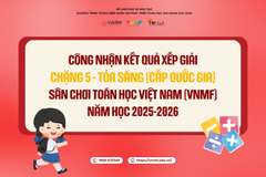 Quyết định công nhận kết quả xếp giải của Sân chơi Toán học Việt Nam Chặng 5 - Toả sáng (cấp Quốc gia) năm học 2025 – 2026
